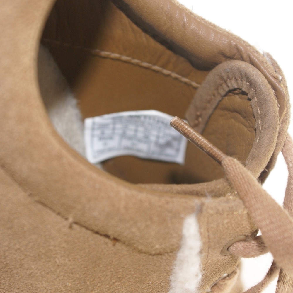 UGG Jass Shearling Suede Platform Sneakers Chestnut Brown Lace Up Womens 8 - Picture 8 of 13